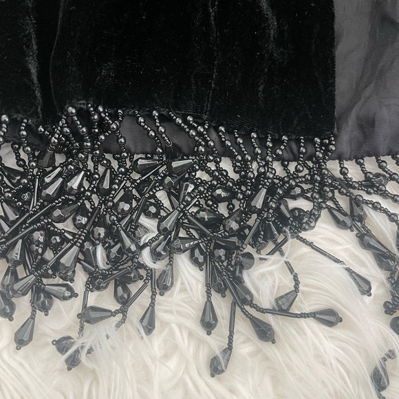 Vintage Black Velvet Women's Cardigan - Picture 2 of 4